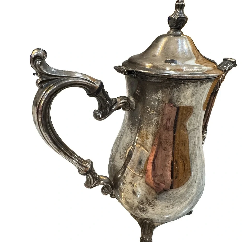 VTG W. M. Rogers 800 Silver Plated Kettle Coffee Tea Pot Victorian Style